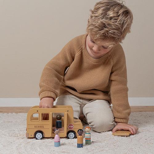 Little Dutch Schulbus Holz mit Spielfiguren