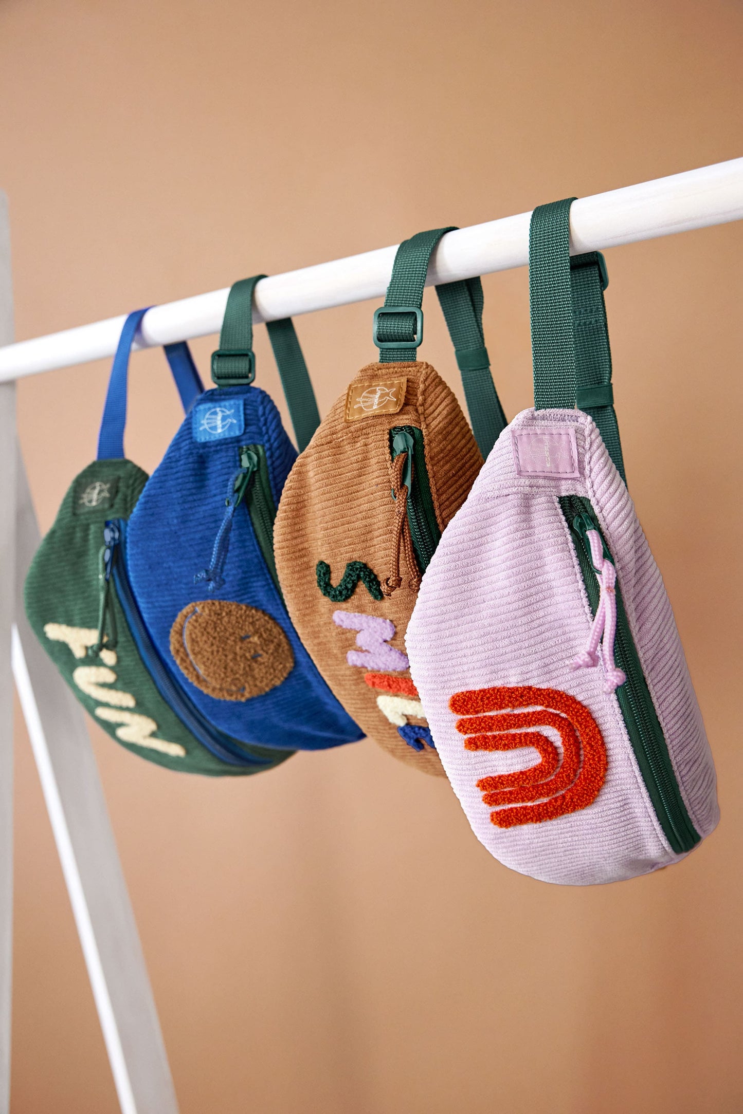 Lässig Kinder Bauchtasche Smile Cord blau - Little Gang