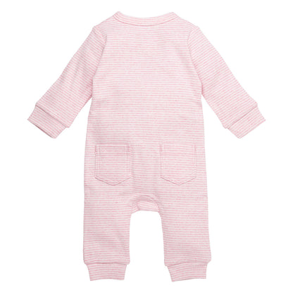 bess rosa gestreifter Baby Strampler für Mädchen ab Gr. 44