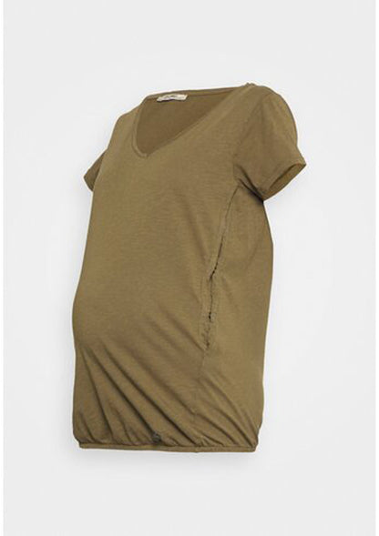 Love2wait Still T-Shirt V-Ausschnitt Khaki 221013-030