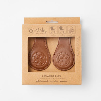Cloby Magnet-Clips 2er Set Leder braun