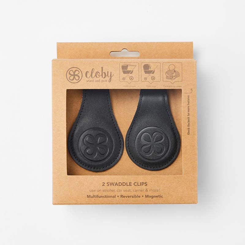 Cloby Magnet-Clips 2er Set Leder schwarz