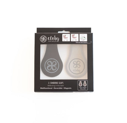 Cloby reflektierende Magnetclips 2er Set schwarz Canvas