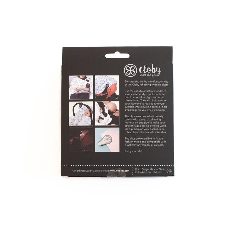 Cloby reflektierende Magnetclips 2er Set schwarz Canvas