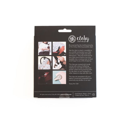 Cloby reflektierende Magnetclips 2er Set schwarz Canvas