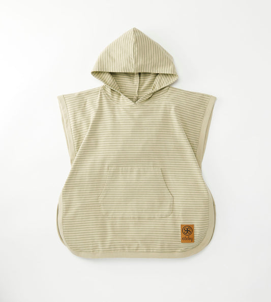 Cloby UV-Poncho gestreift Sandy Beach Olivgrün 1 - 3 Jahre UPF-50+