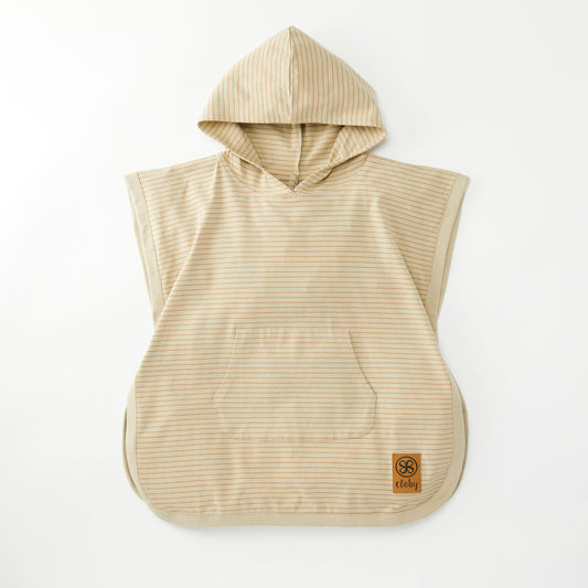 Cloby UV-Poncho gestreift Sandy Beach Peanut Brown 1 - 3 Jahre
