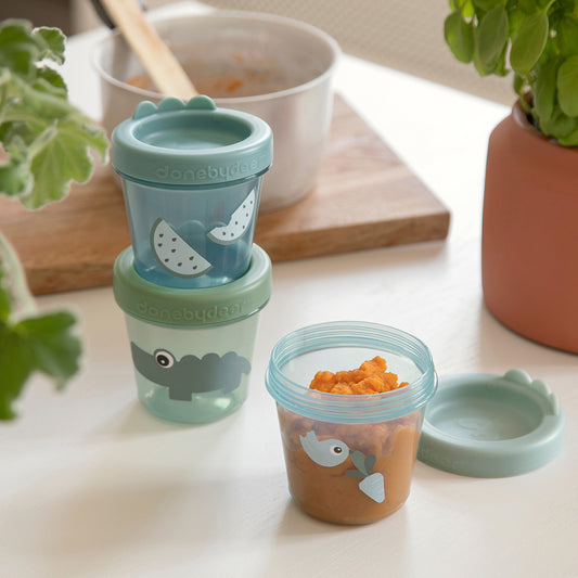 done by deer Baby Snackbox 3-er Set Croco grün