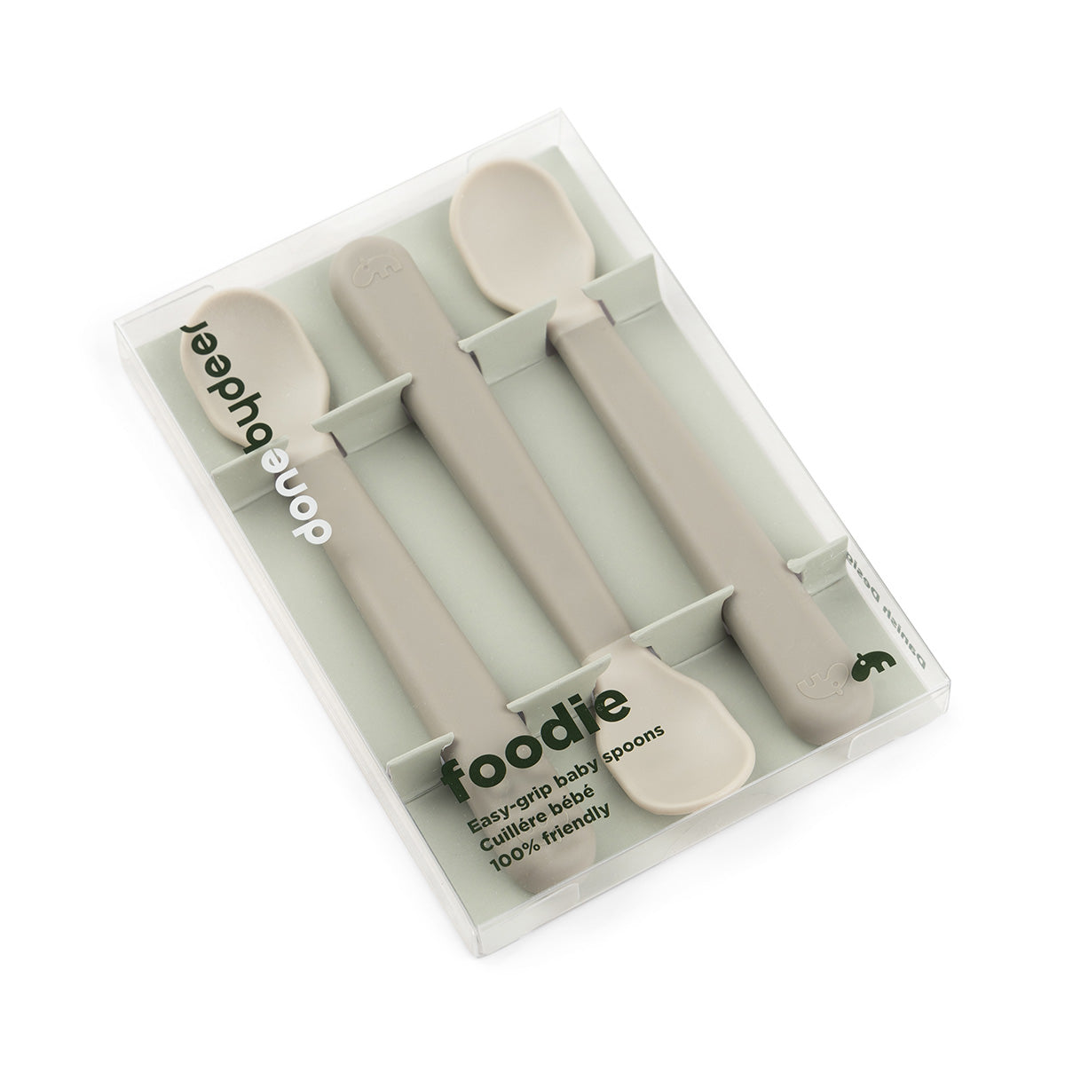 done by deer Foodie easy-grip Babylöffel 3-er Pack sand