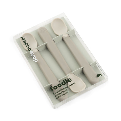 done by deer Foodie easy-grip Babylöffel 3-er Pack sand