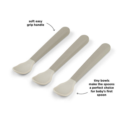 done by deer Foodie easy-grip Babylöffel 3-er Pack sand