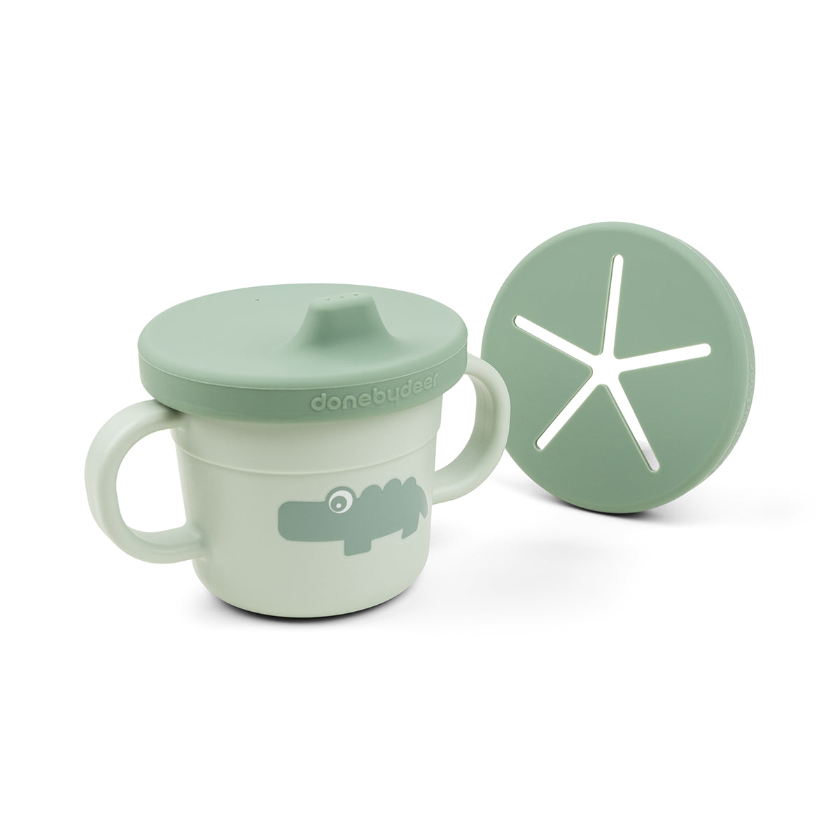 done by deer Foodie Snack & Trinkbecher Set grün - Croco