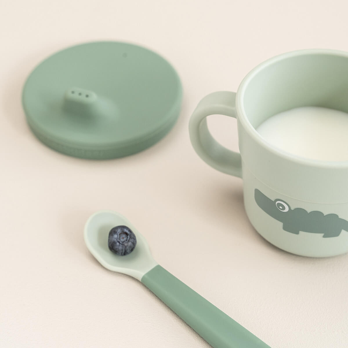 done by deer Foodie Snack & Trinkbecher Set grün - Croco