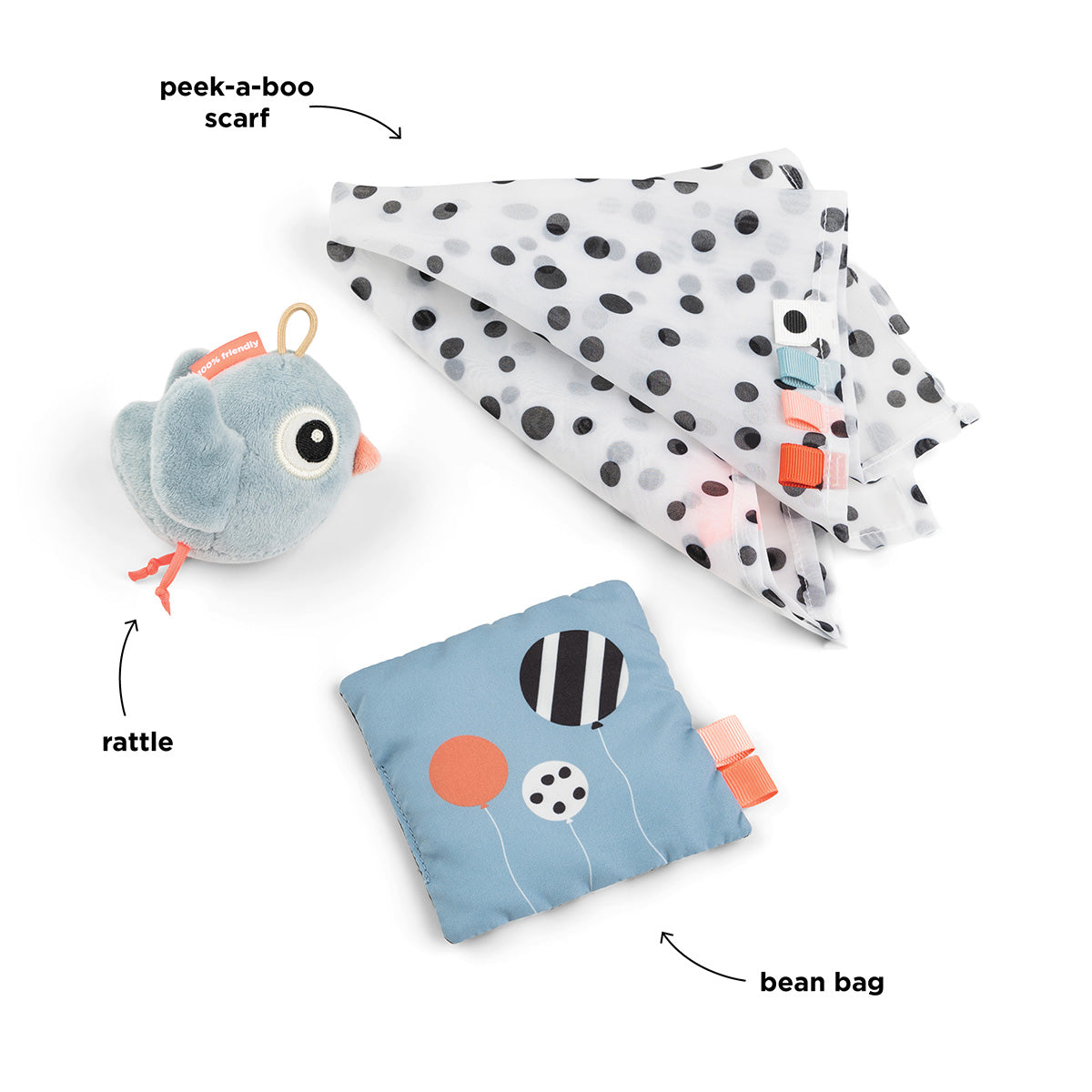 done by deer Sensorik Spielzeugset Birdee blau