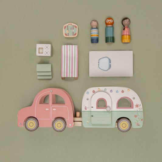 Little Dutch Spielzeugauto mit Wohnwagen Holz
