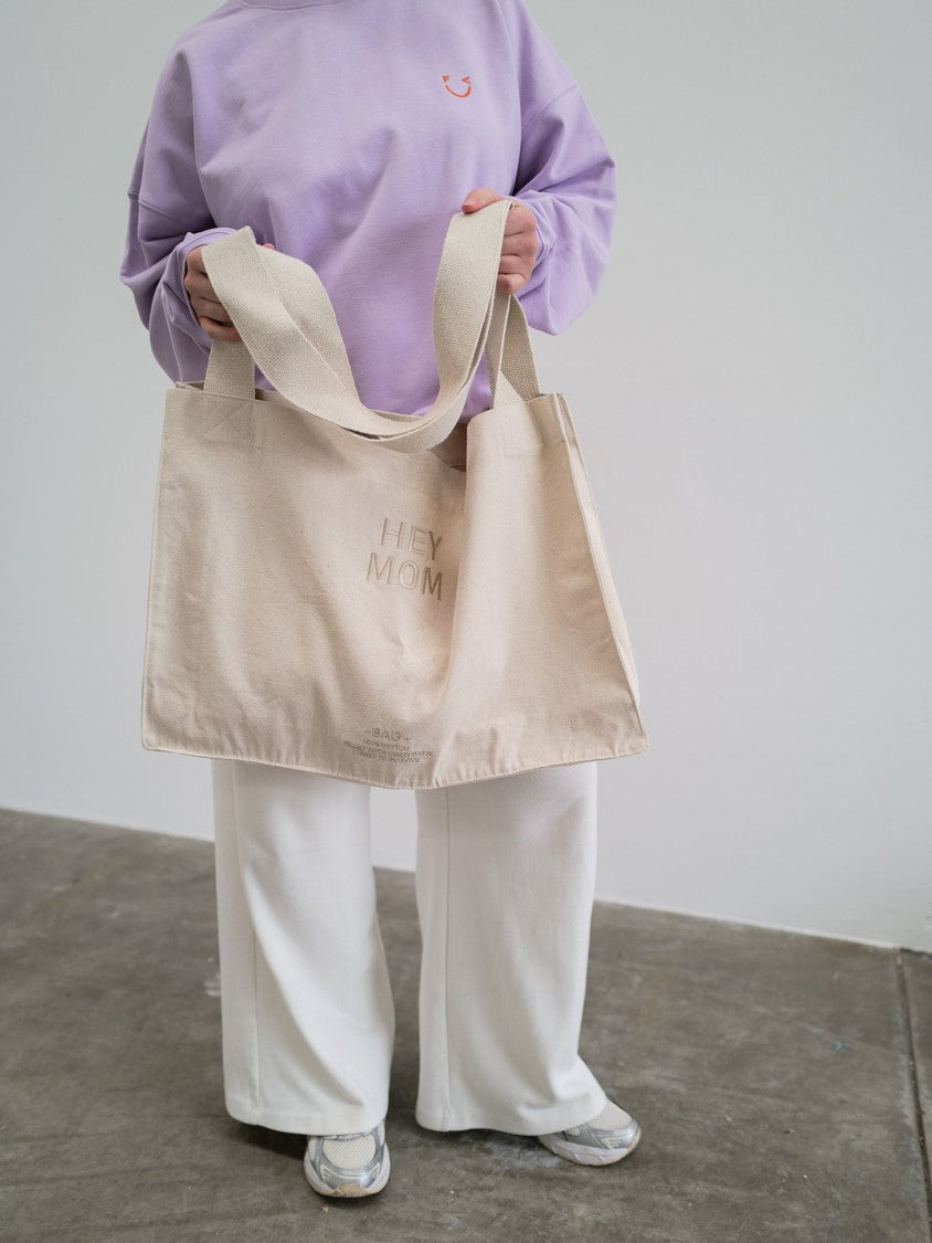 Famvibes Big Canvas Bag Hey Mom Tasche - beige