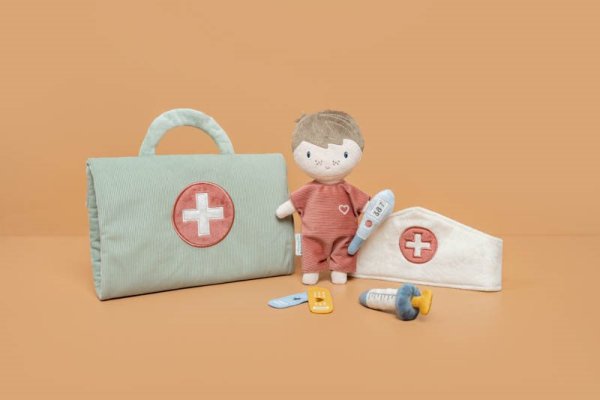 Doktor Spielset Kuschelpuppe Jim Little Dutch Jim Puppe Krankenpflege Spielset