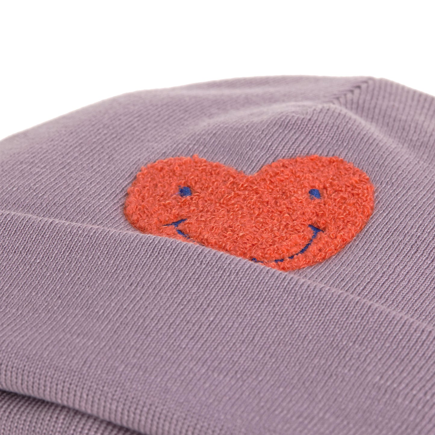 Lässig Beanie Mütze Kinder Herz Lila Merinowolle - Little Gang