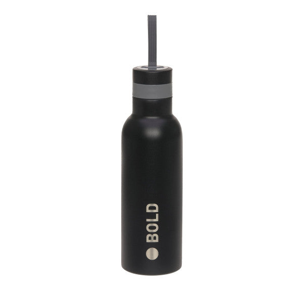 Lässig Edelstahl Trinkflasche BOLD Schwarz