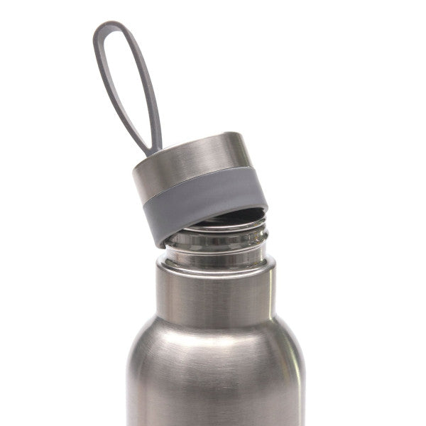 Lässig Edelstahl Trinkflasche BOLD Silber