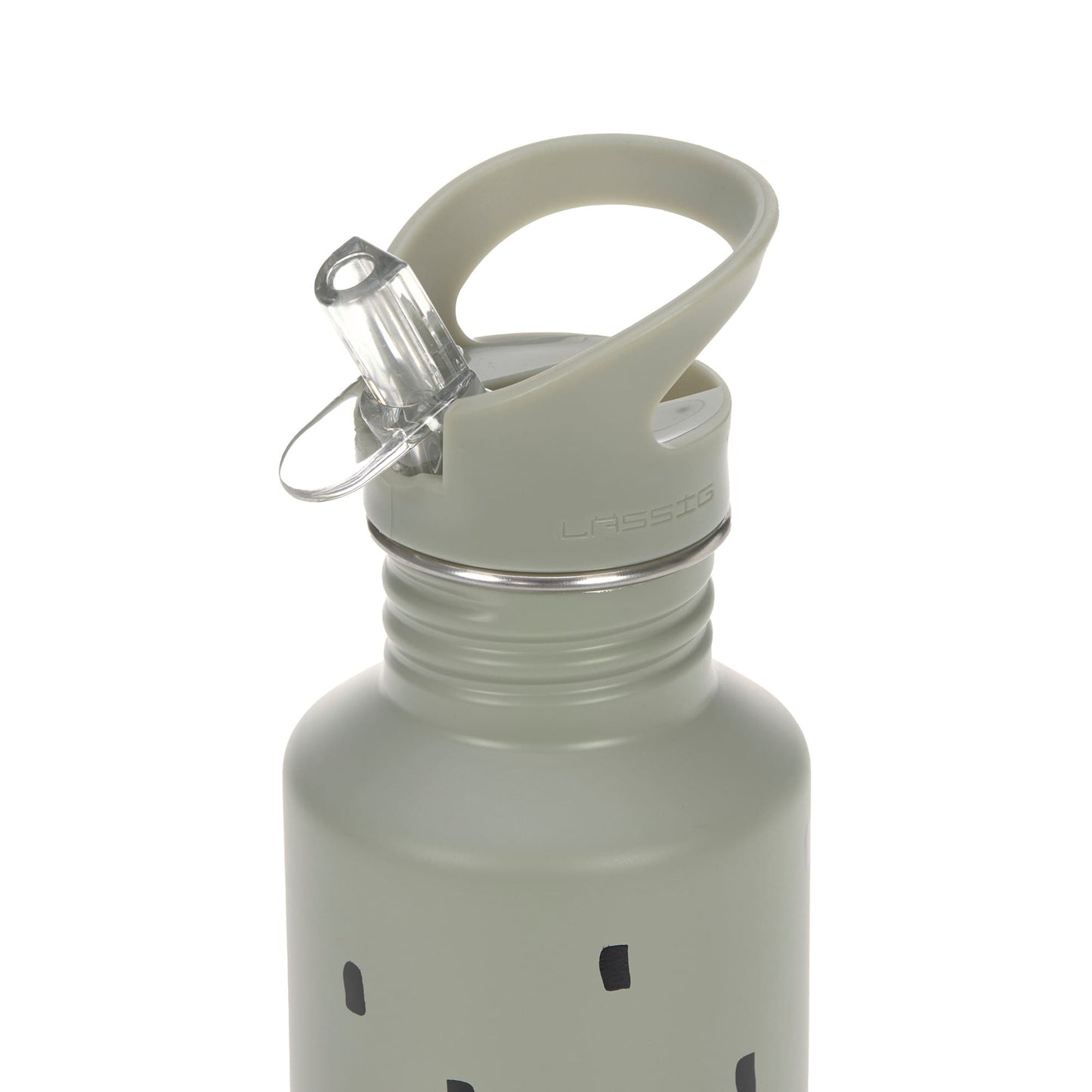 Lässig Trinkflasche Kinder - Edelstahl Happy Prints Oliv