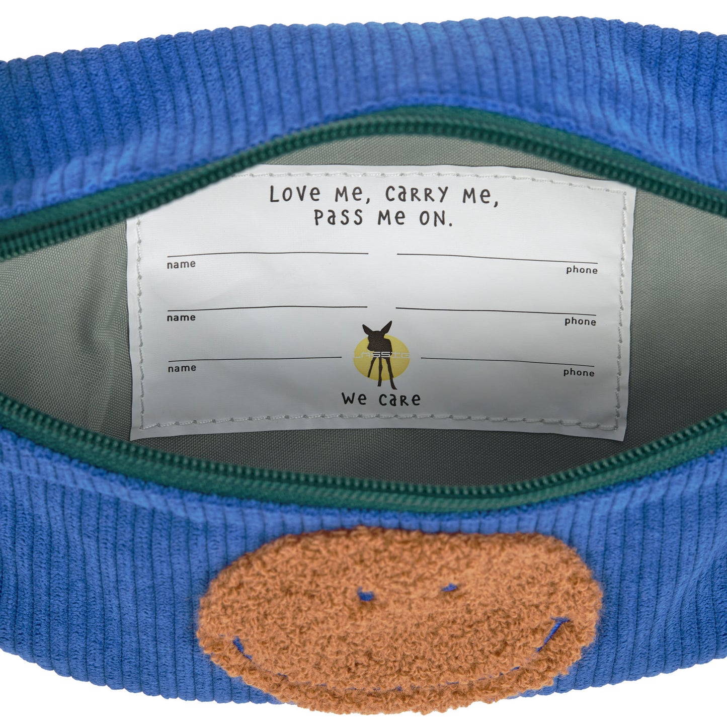 Lässig Kinder Bauchtasche Smile Cord blau - Little Gang