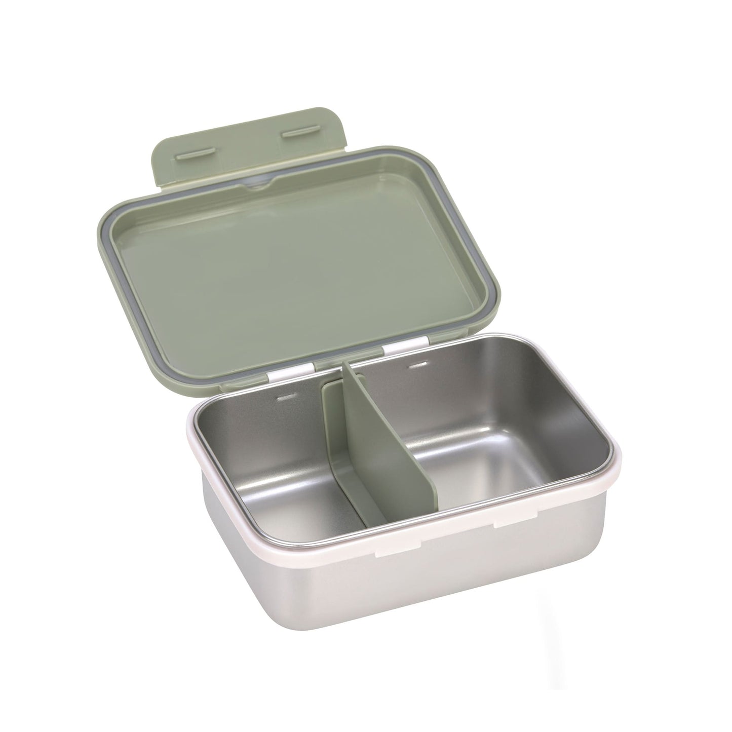 Lässig Brotdose Kinder - Edelstahl Lunchbox Happy Prints Oliv