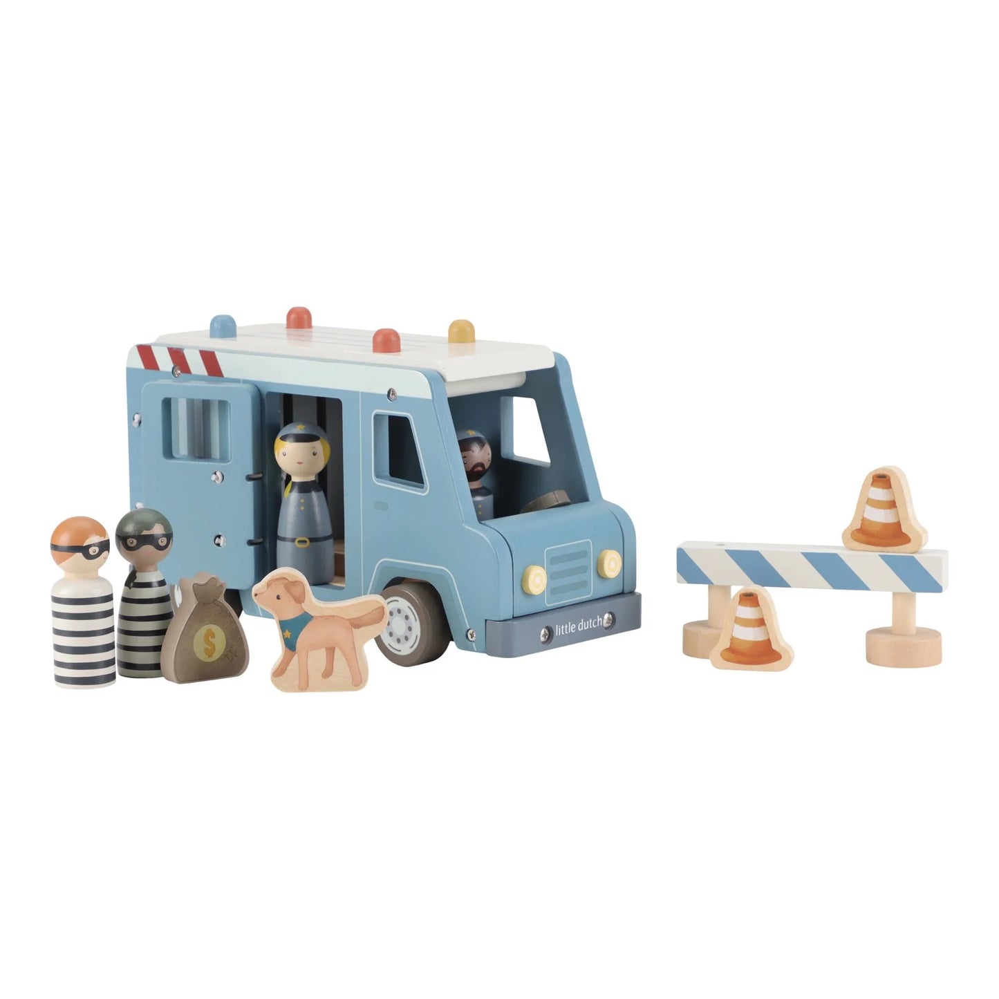 Little Dutch Holz Polizeibus Blau Essentials