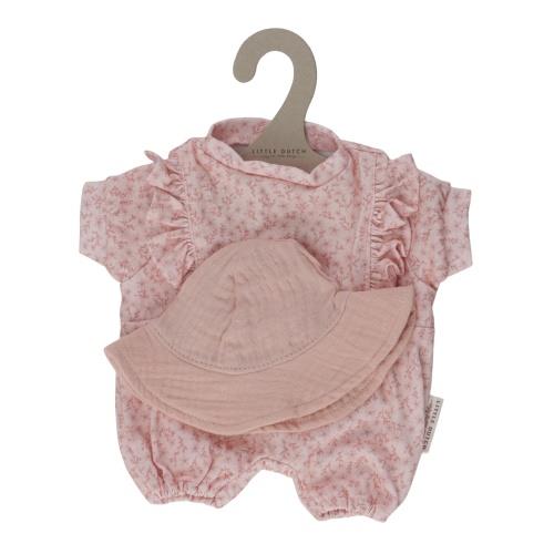 Puppen-Set Lily mit 2 süßen Bekleidungssets in Rosa und Grün Bundle Little Dutch