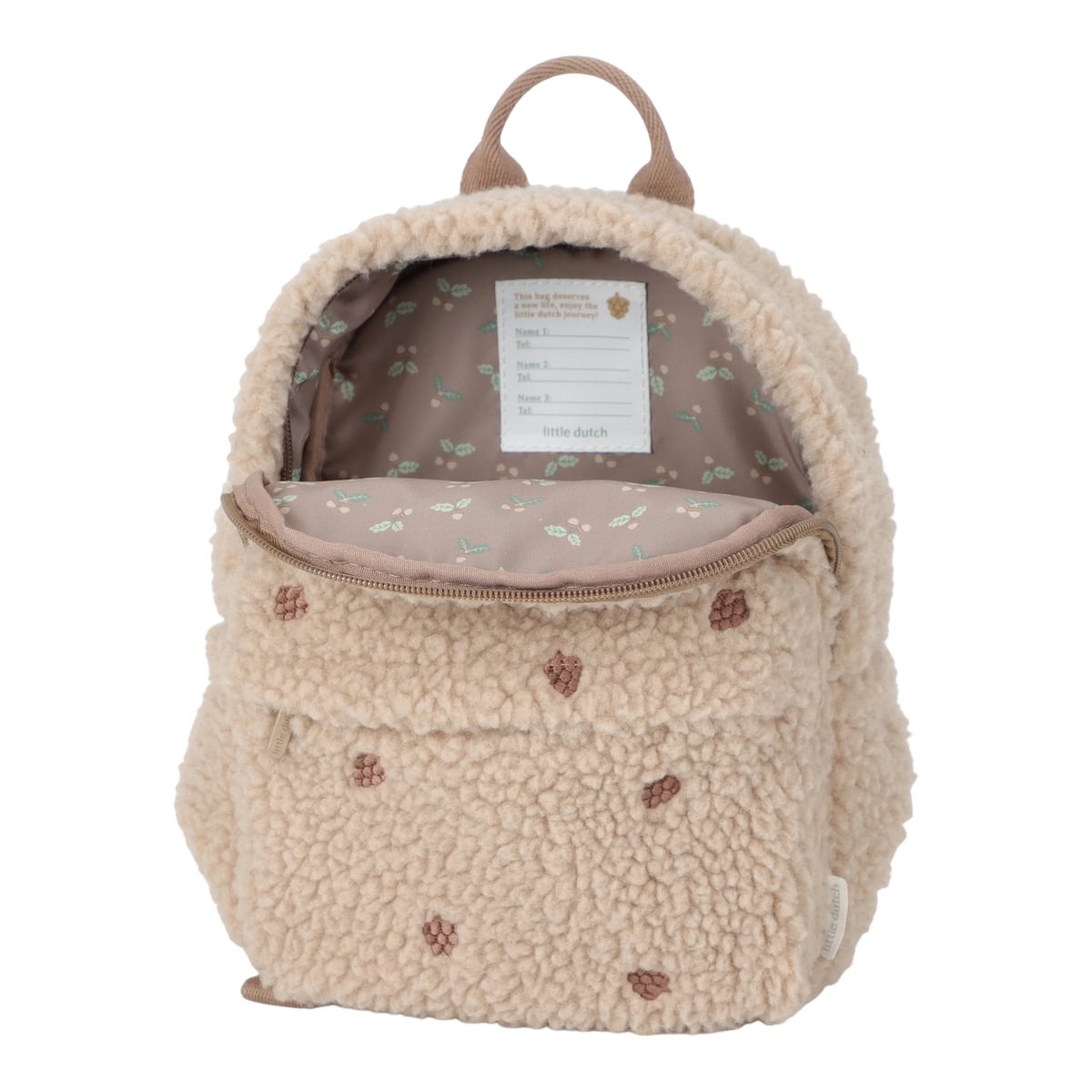 Kinderrucksack Teddy Taupe Little Dutch