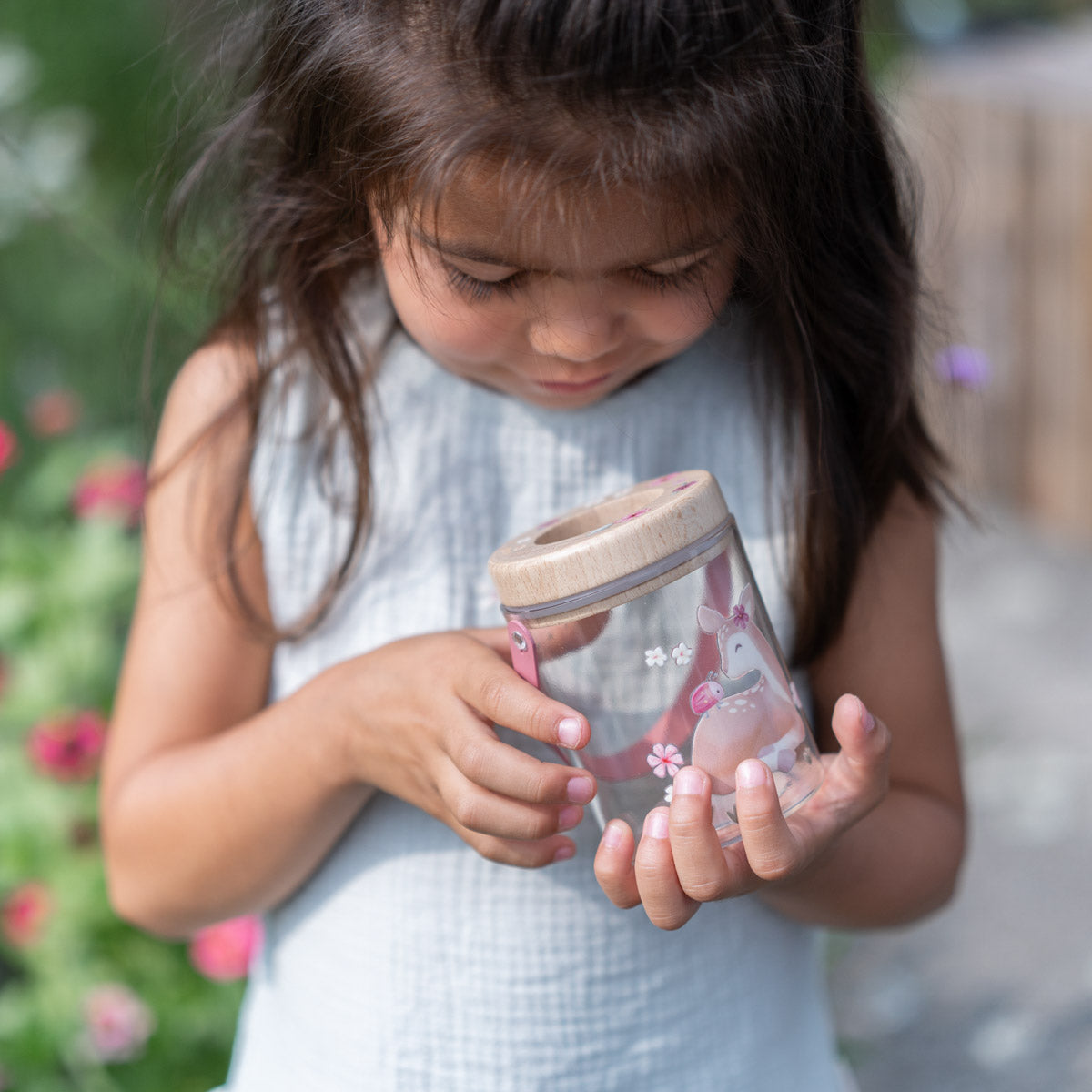 Little Dutch Insektenglas mit Lupe rosa- Fairy Garden Lupenglas