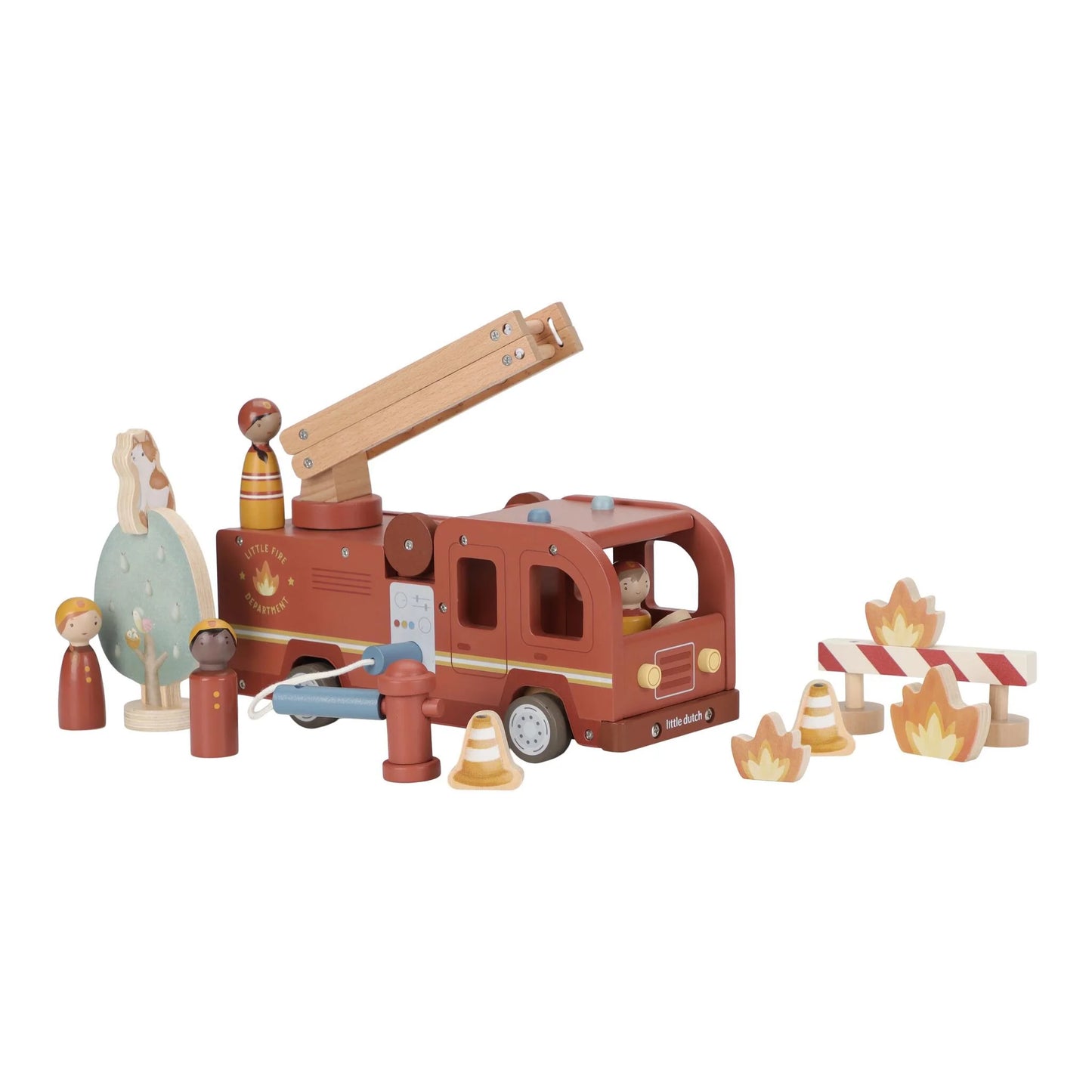 Little Dutch Holz Feuerwehrauto Set Rot Essentials