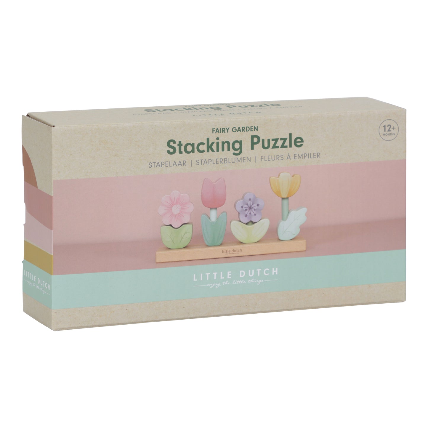 Little Dutch Stapelpuzzle Blumen Fairy Garden FSC Holz mit Lasergravur Zur Taufe