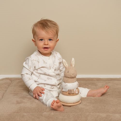 Little Dutch Stapelturm mit Ringen Baby Bunny newborn naturals - Hasenstapelturm