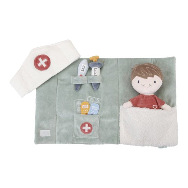 Doktor Spielset Kuschelpuppe Jim Little Dutch Jim Puppe Krankenpflege Spielset