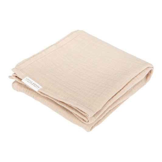 Musselintuch Swaddle 120 x 120 Beige Little Dutch TE51923024