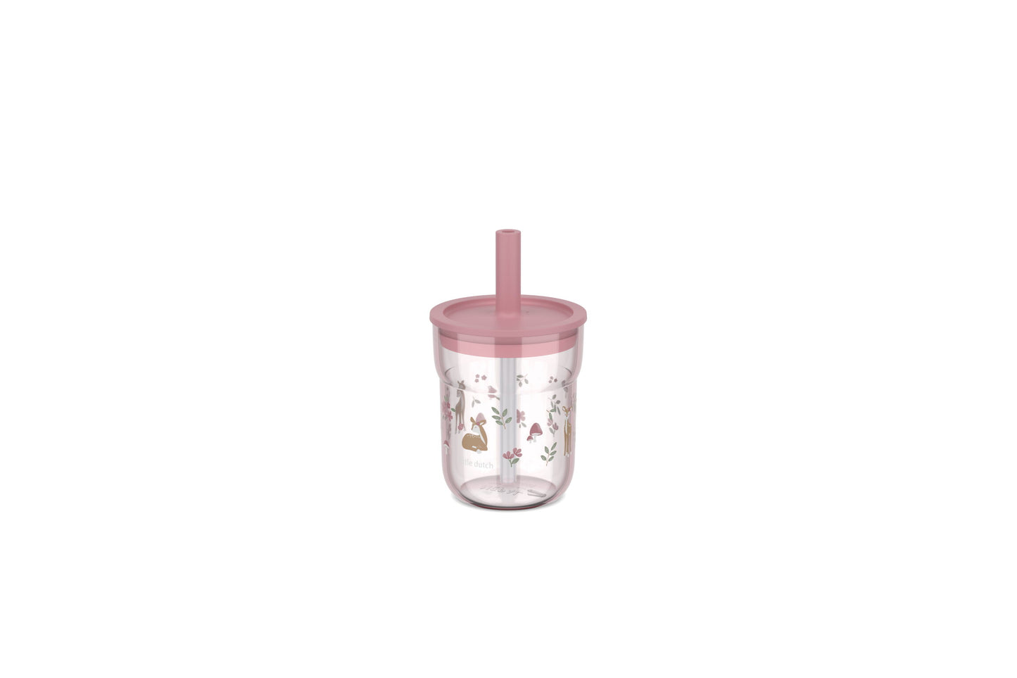 Little Dutch rosa Kinder Trinkglas 250 ml mit Strohhalm Mepal Fairy Garden
