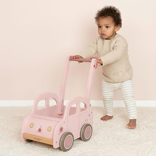 Little Dutch rosa Laufwagen Holz - Schiebwagen pink LD7128