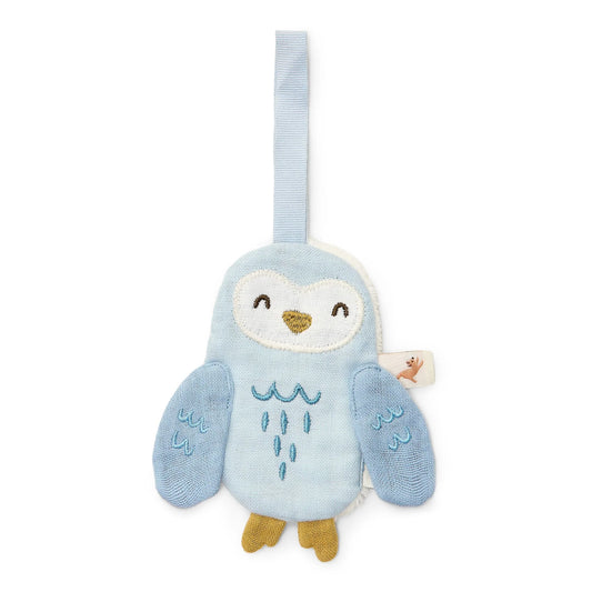 Little Dutch Schnullertuch Eule blau Forest Friends Bio Musselin
