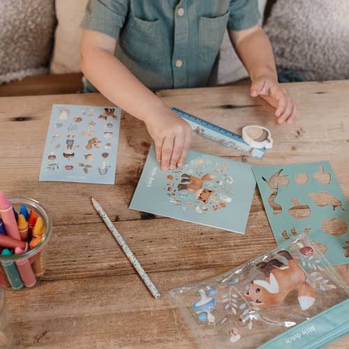 Little Dutch Schreibset blau Forest Friends Etui mit Inhalt