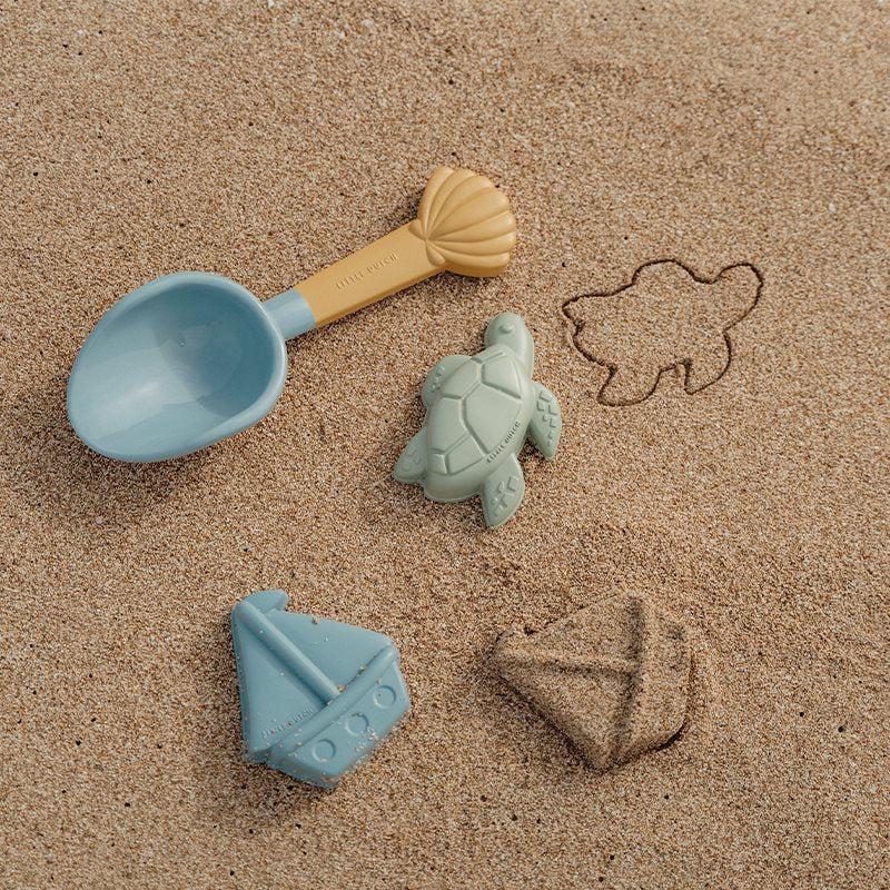 Strandset blau Schaufel und Sandförmchen Little Dutch