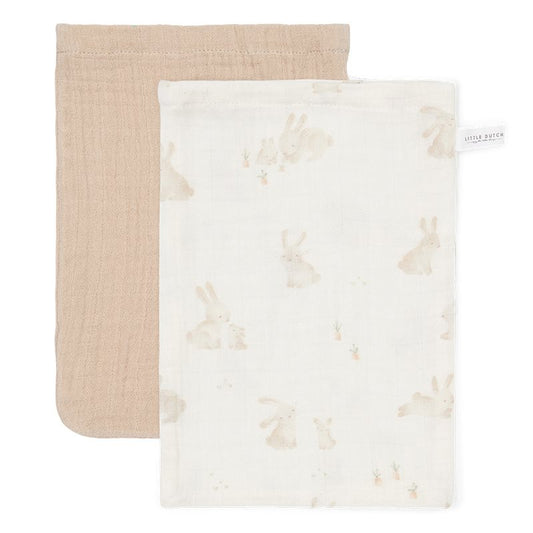 Little Dutch Waschhandschuhe 2er Set Baby Bunny Beige