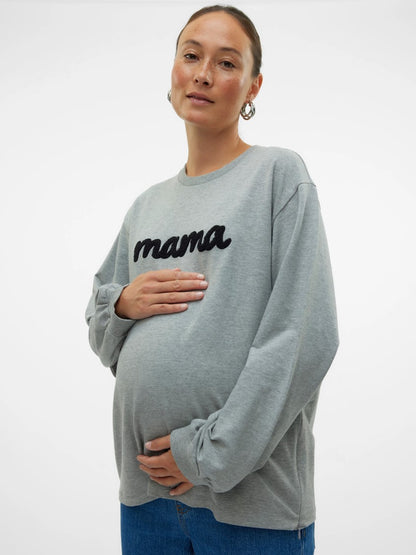 mama - sweater grau von mama.licious - normal geschnitten Rundhals Sweatshirt