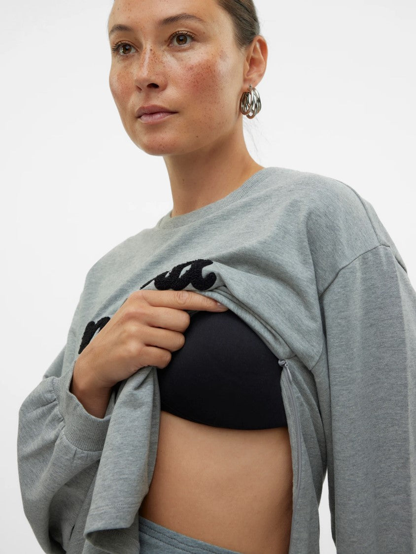 mama - sweater grau von mama.licious - normal geschnitten Rundhals Sweatshirt