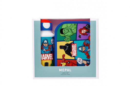 Mepal Pausenset Campus Trinkflasche Pop-up und Brotdose Avengers