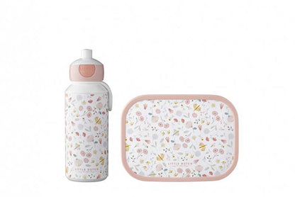 Little Dutch Mepal Pausenset Campus Trinkflasche Pop-up und Brotdose Flowers & Butterflies