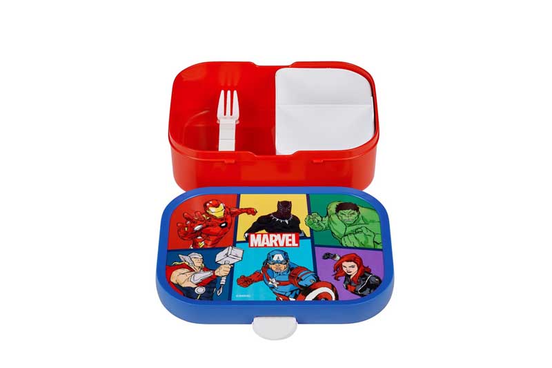 Mepal Pausenset Campus Trinkflasche Pop-up und Brotdose Avengers