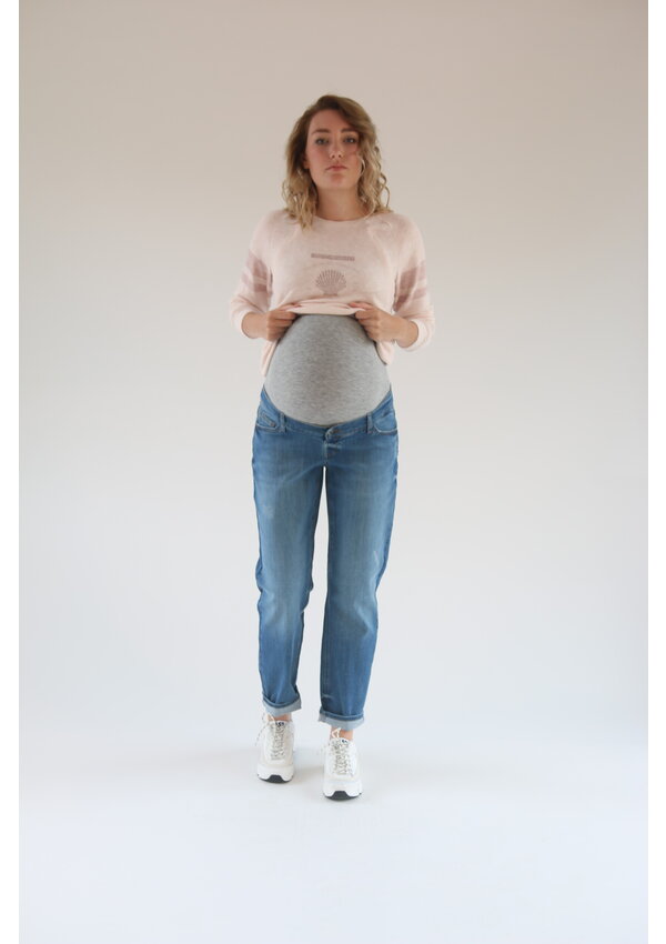 Love2wait Jeans Norah - coole Mom-Fit Umstandsjeans dunkle Waschung